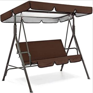 bturyt swing canopy top cover replacement canopy and swing cushion cover, patio swing canopy top cover set,waterproof 2 and 3 seater swing replacement top cover-(top cover + chair cover)