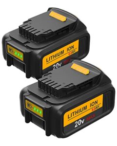 teenpower replacement for dewalt 20v battery 6000mah 2/pk compatible with dewalt 20v max battery dcb205 dcb206 dcb204 dcb200 dcb203 dcb201
