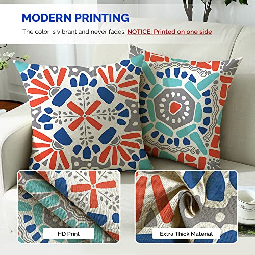 Cirzone Outdoor Pillow Covers 18x18 Set of 4 Waterproof Outdoor Pillows Couch Throw Pillow Covers Morden Boho Decorative Pillow Covers Decorations for Patio, Garden, Home