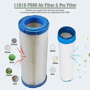 11013-7020 Air Filter & Pre Filter Replacement for Kawasaki 11013-7044 11013-7045 11013-7019 John Deere M131802 M144100 Gravely 21536900 Ariens 00181071 Kohler 2508301-S 2508304-S Lawn Mower