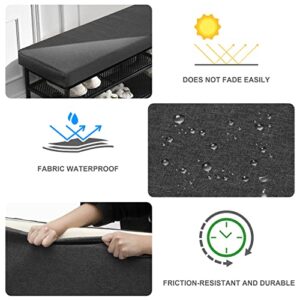 Bench Cushion , Indoor/Outdoor Bench Cushion, Bench Cushion for Storage Bench and Window Seat, Swing Cushion, Durable Thicken Bench Seat Pads 120*42*8cm, Grey and Black