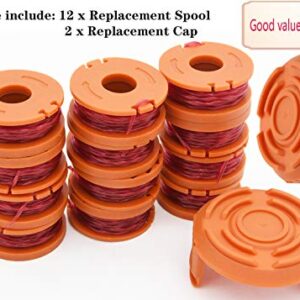 WA0010 Replacement Trimmer Spool, Edger Spool Compatible with Worx Trimmer String, Weed Eater String WG180 Spool Refills 10ft 0.065 Inch Trimmer Line, GT Spools, WA0004 Spool, Weed Wacker Parts