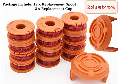 WA0010 Replacement Trimmer Spool, Edger Spool Compatible with Worx Trimmer String, Weed Eater String WG180 Spool Refills 10ft 0.065 Inch Trimmer Line, GT Spools, WA0004 Spool, Weed Wacker Parts