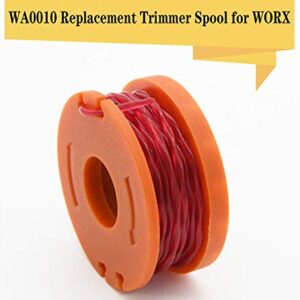 WA0010 Replacement Trimmer Spool, Edger Spool Compatible with Worx Trimmer String, Weed Eater String WG180 Spool Refills 10ft 0.065 Inch Trimmer Line, GT Spools, WA0004 Spool, Weed Wacker Parts