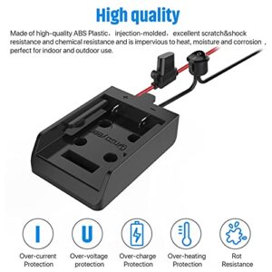 Power Wheel Adapter with Fuse&Switch for Dewalt 20V Battery, Non-Blown Tight Battery Adapter with 4Pcs 30A Fuse and Wire Terminal, 12 AWG Wire, DIY Use for Truck, Robotics, RC Toys and Work Lights