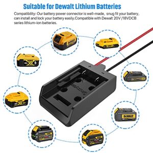 Power Wheel Adapter with Fuse&Switch for Dewalt 20V Battery, Non-Blown Tight Battery Adapter with 4Pcs 30A Fuse and Wire Terminal, 12 AWG Wire, DIY Use for Truck, Robotics, RC Toys and Work Lights