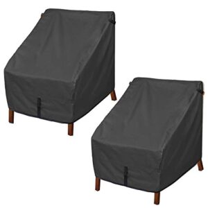 porch shield patio chair covers -waterproof outdoor lounge deep seat single lawn chair cover 2 pack – 30w x 33d x 34h inch, black
