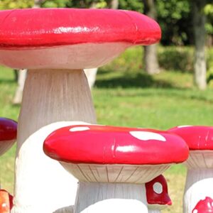 FRP Table and Chair Set, Patio/Garden/Nursery Table and Chair Kit, Outdoor Weatherproof Mushroom Ornaments