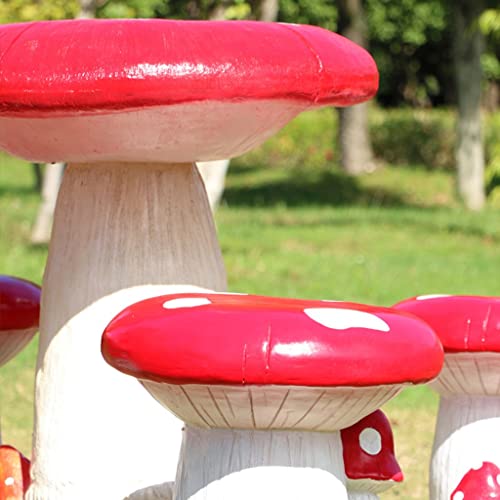 FRP Table and Chair Set, Patio/Garden/Nursery Table and Chair Kit, Outdoor Weatherproof Mushroom Ornaments