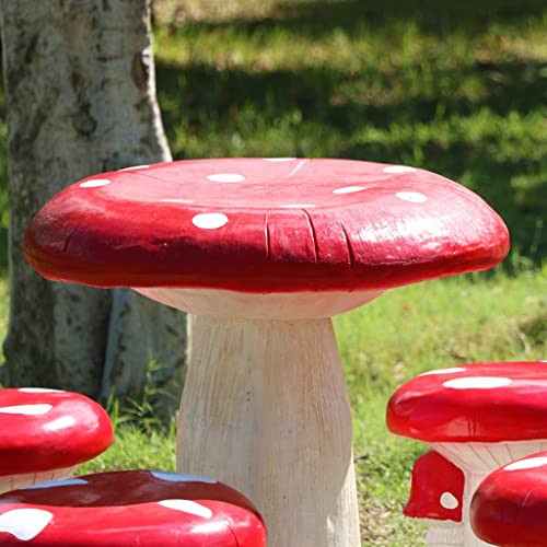 FRP Table and Chair Set, Patio/Garden/Nursery Table and Chair Kit, Outdoor Weatherproof Mushroom Ornaments