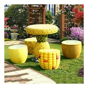 outdoor table and chair set for garden/nursery/living room, fruit-shaped resin frp ornaments, weatherproof garden decoration (color : set of 5)