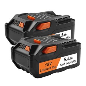 aryee 2pack 18-volt 5.5ah lithium ion battery replacement for ridgid r840087 r840083 r840086 r840084 ac840085 ac840087p ridgid 18v drill (2)