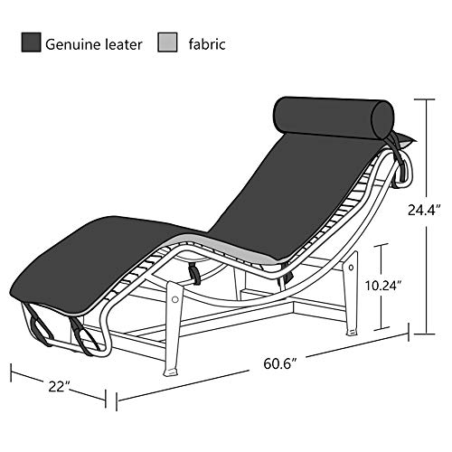 HOTYARD LC-4 Chaise Lounge, Genuine Leather Recliner (Light Brown)