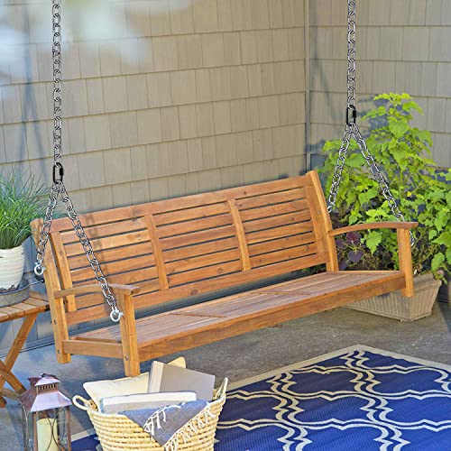 BeneLabel Set of 2 Heavy Duty Porch Swing Hanging Chain Kit, Hammock Chair Hardware for Indoor Outdoor Playground Hanging Chair Hammock Chair Punching Bags, 4 Screws for Wooden, 1000LB Capacity, 81"