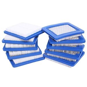 heyzlass 10 pack 491588s air filter, compatible with briggs stratton 491588 4915885 flat oem air cleaner cartridge, lawn mower air filter