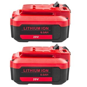 heriskeer replacement battery 6.0 ah for craftsman 20v battery, v20 series, lithium-ion, 2-pack, (cmcb204/ cmcb202)