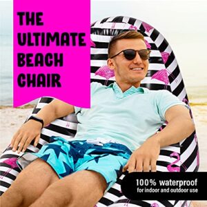 Inflatable Deck Chair | Blow Up Chair | Blow Up Lounge Chair | Inflatable Pool Lounger | Inflatable Poolside Chairs 2 Pack | Flamingo Print | Portable Inflatable Seats for Lounge | Indoor/Outdoor Use