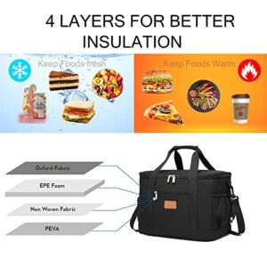 MOYAQI Large Soft Sided Picnic Cooler Bag 20L Insulated Leak Proof for 30 Cans of Beverage or Beer Storage, Collapsible Cooler Lunch Bag for Camping, Lunch, Beach, Picnic, Road Trips, Shopping, Travel