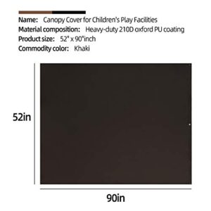 Heavy Duty Swing Set Canopy,Kids Playground Roof Canopy Cover,Wooden Swing Sets Cover For Backyard,Outdoor Replacement Sunshade Cover Black 52“ x 90” Inch,Playest Canopy Replacement 52“ x 90” Inch