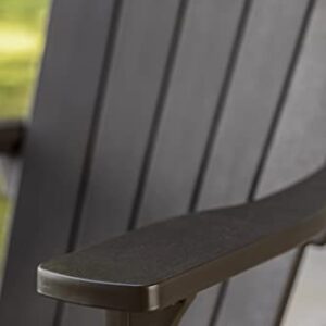 Keter Adirondack Rocker Resin Outdoor Furniture Patio Chair -Perfect for Porch, Pool, and Fire Pit Seating, Dark Grey