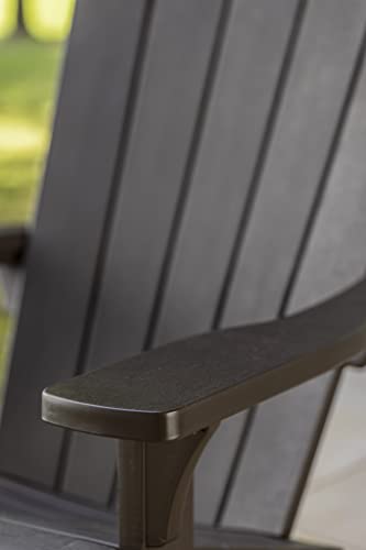 Keter Adirondack Rocker Resin Outdoor Furniture Patio Chair -Perfect for Porch, Pool, and Fire Pit Seating, Dark Grey