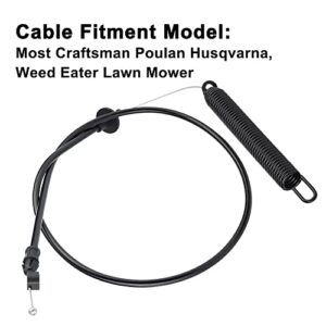 175067 Deck Clutch Cable for Craftsman AYP Poulan Weed Eater Ryobi 169676 532169676 532175067 21547184 Lawn Mower 42" LT1000 LT2000 Riding Lawn Mower(Cable Length: 45", Conduit Length: 32")