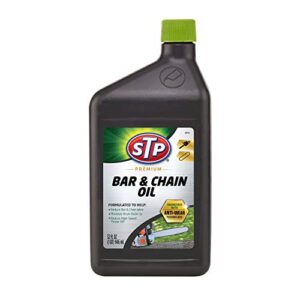 premium bar and chain oil, tools and chainsaw oil treatment reduces bar and chain wear, 32 oz, stp