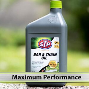 Premium Bar and Chain Oil, Tools and Chainsaw Oil Treatment Reduces Bar and Chain Wear, 32 Oz, STP