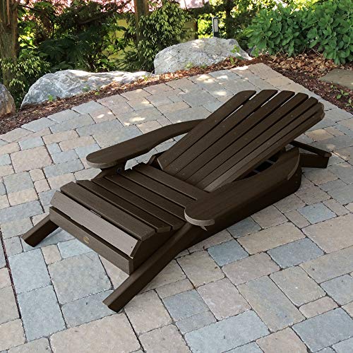 highwood Hamilton Folding and Reclining Adirondack Chairs, 2-Piece Set, Weathered Acorn