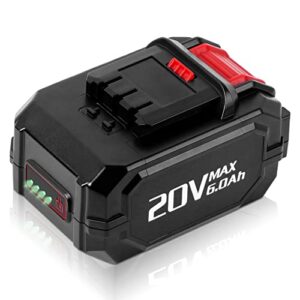 dsanke 20v 6.0ah lithium-ion battery replace for kimo 20v battery, compatible with kimo 20v drill driver, leaf blower, angle grinder, reciprocating saw, oscillating tool, brad nailer,fast charge