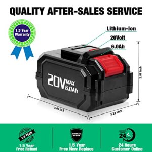 DSANKE 20V 6.0Ah Lithium-Ion Battery Replace for KIMO 20V Battery, Compatible with KIMO 20V Drill Driver, Leaf Blower, Angle Grinder, Reciprocating Saw, Oscillating Tool, Brad Nailer,Fast Charge