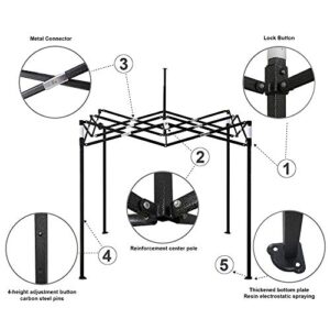 AMERICAN PHOENIX Canopy Tent 5x5 Pop Up Portable Tent Commercial Outdoor Beach Instant Sun Shelter (White)