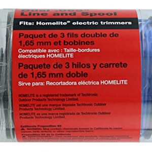 Homelite Genuine OEM AC41RL3 Autofeed Dual .065” Replacement Line and Spool Pack for Homelite Electric String Trimmers (3 Pack)