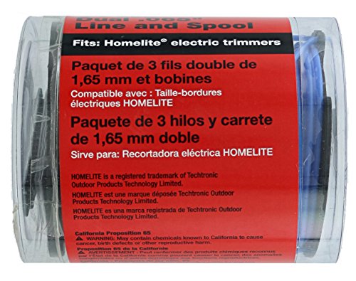 Homelite Genuine OEM AC41RL3 Autofeed Dual .065” Replacement Line and Spool Pack for Homelite Electric String Trimmers (3 Pack)