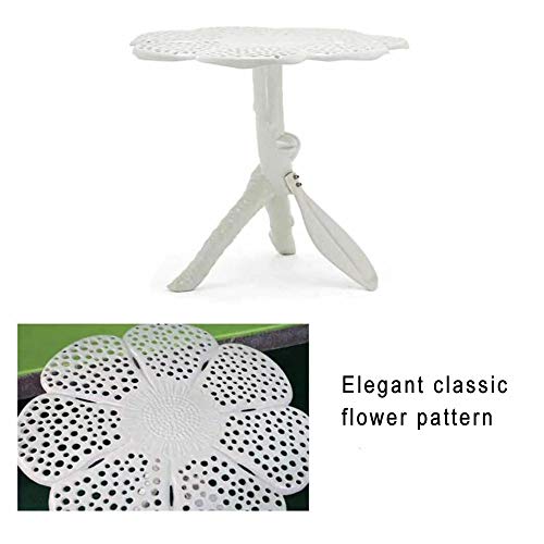 Caesar Furniture Cast Aluminum Outdoor Patio Butterfly Chair and Table (3 pcs, White)