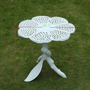 Caesar Furniture Cast Aluminum Outdoor Patio Butterfly Chair and Table (3 pcs, White)