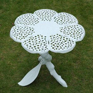 Caesar Furniture Cast Aluminum Outdoor Patio Butterfly Chair and Table (3 pcs, White)