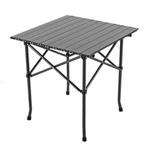 zhyh portable light weight aluminum alloy outdoor folding table for camping beach backyards bbq party tabletop