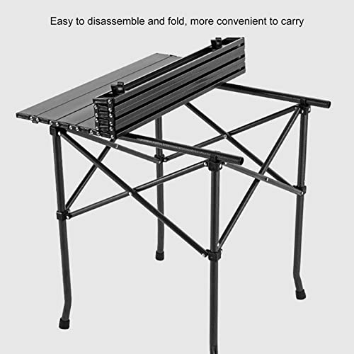 ZHYH Portable Light Weight Aluminum Alloy Outdoor Folding Table for Camping Beach Backyards BBQ Party Tabletop