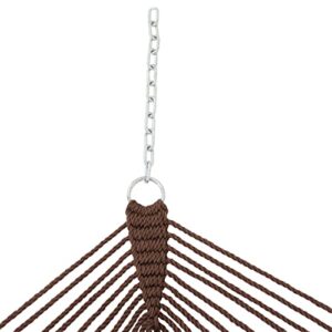Sunnydaze Polyester Rope Hammock, Large Double Wide Two Person with Spreader Bars - for Outdoor Patio, Yard, and Porch - Mocha