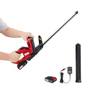 mellcom hedge trimmer, 20″ cordless hedge trimmer with 20v lithium battery, 1400 prm output&5/8″ cutting capacity lightweight electric hedge trimmer for bushes cutting(battery&charger included)
