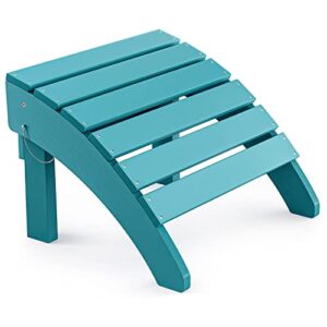 cecarol folding adirondack ottoman for adirondack chair, folding easily adirondack footstool without assembly, ottoman for outdoor porch, yard, garden, blue-aco01