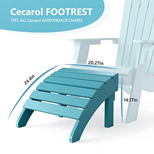 Cecarol Folding Adirondack Ottoman for Adirondack Chair, Folding Easily Adirondack Footstool Without Assembly, Ottoman for Outdoor Porch, Yard, Garden, Blue-ACO01