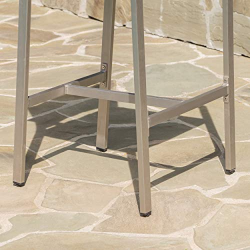Christopher Knight Home Cape Coral Outdoor Wicker Bar Stools, 2-Pcs Set, Grey