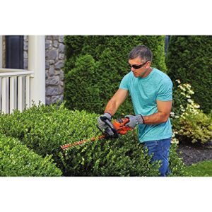 BLACK+DECKER Hedge Trimmer with Easy-Fit All Purpose Glove (BEHT200 & BD505L)