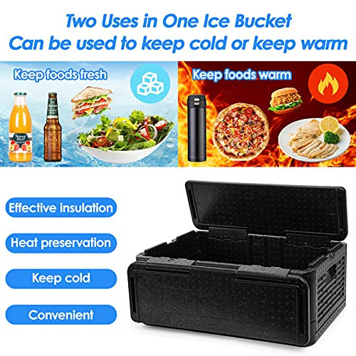 Camping Coolers, Outrora Black 39L 60 Can Large Insulated Cooler Ice Chest, Waterproof Surface Collapsible Keep Cold and Warm Portable Personal Car Cooler for Camping, Hiking, Fishing, Travel, Beach