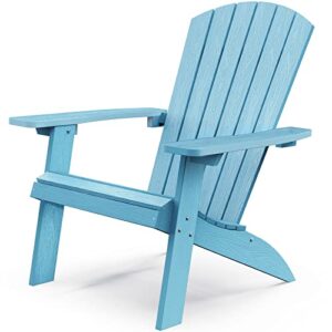 Hinriro 30.3" Width Adirondack Chair, 4 Steps Easy Installation Patio Chairs, Looks Like Real Wood, Widely Used in Outdoor, Fire Pit, Deck, Outside, Garden, Campfire Chairs(Blue)…