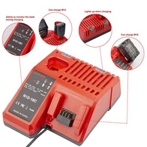 Replacement M12 & M18 Rapid Charger for Milwaukee 12V-18V XC Lithium-Ion Tools Battery Power Charger