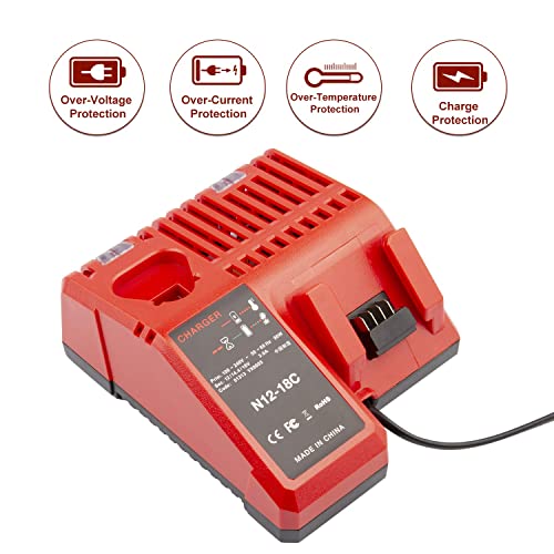 Replacement M12 & M18 Rapid Charger for Milwaukee 12V-18V XC Lithium-Ion Tools Battery Power Charger