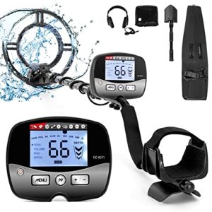 metal detector for adults professional – high sensitivity 10″ waterproof search coil, 4 adjustable modes, lcd backlight display, pinpoint function, ideal for gold detection